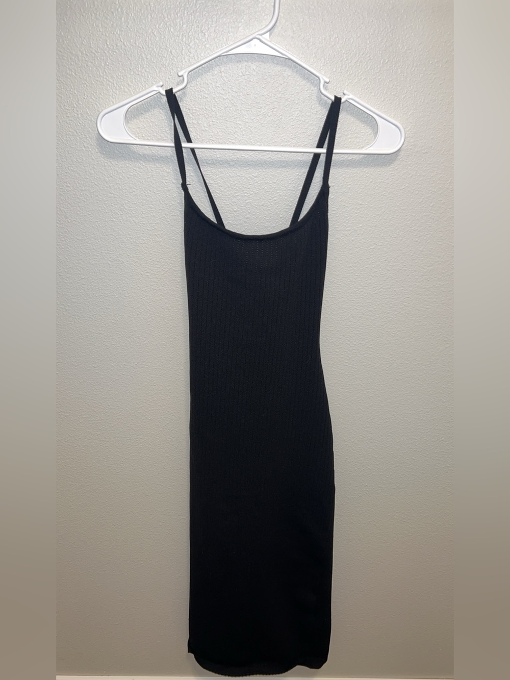 Forever 21 Black Ribbed Slip Dress
